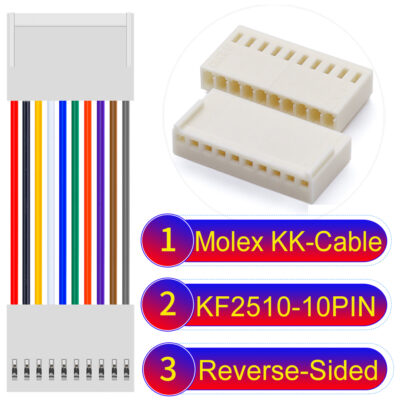 Molex KK-Cable KF2510 10-Pin Reverse-Side-Head PVC Cable