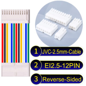 JVC 2.5mm 12-Pin Reverse-Side-Head 22AWG PVC Cable
