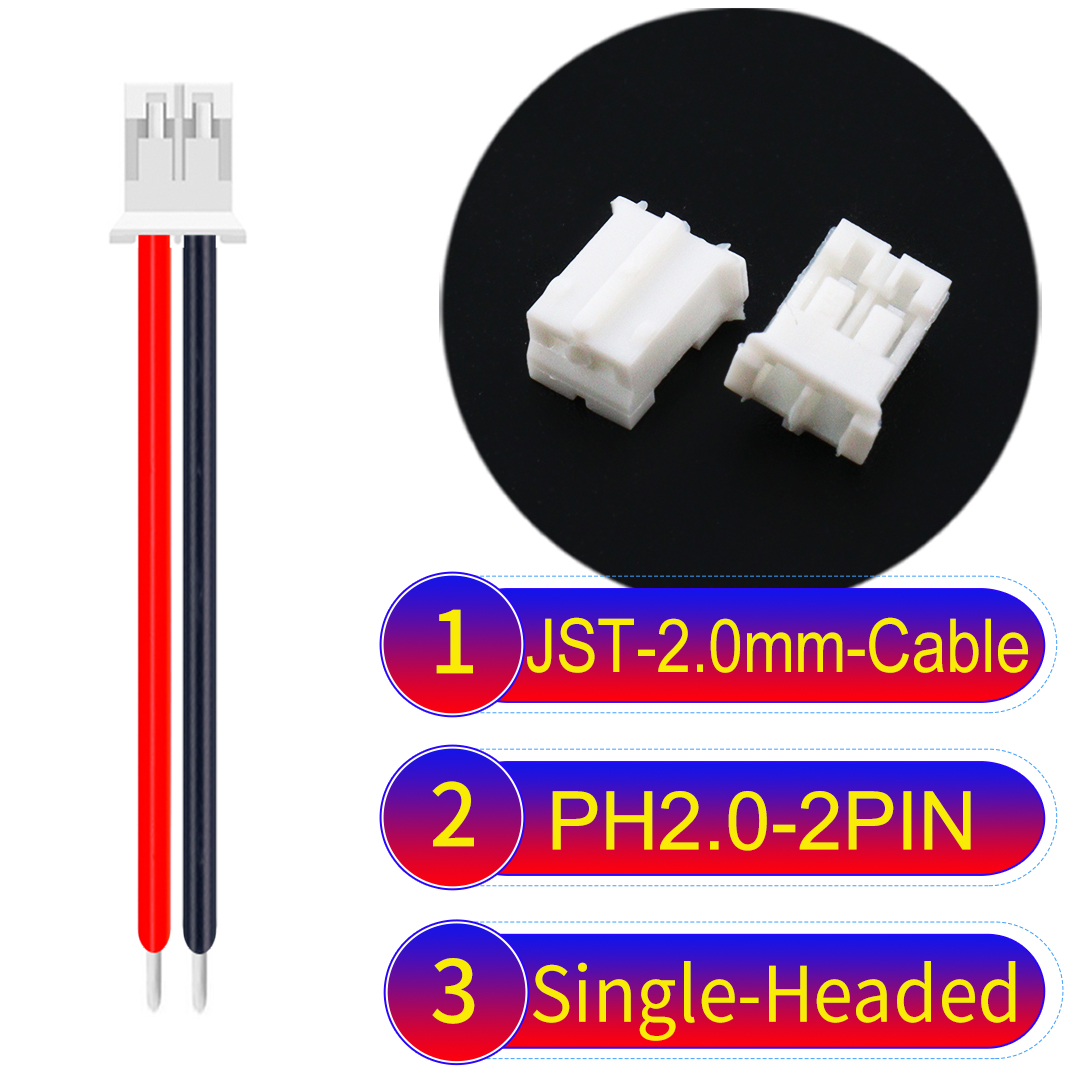 JST PH2.0 2Pin Single-Headed Cable