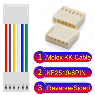 Molex KK-Cable KF2510 6-Pin Reverse-Side-Head PVC Cable