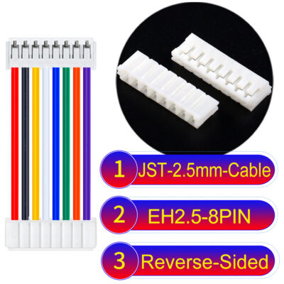 JST EH2.5 8-Pin Reverse-Side-Head 2.5mm PVC Cable