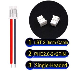 JST PHD2.0 2×2Pin Dual Row Single-Headed Cable