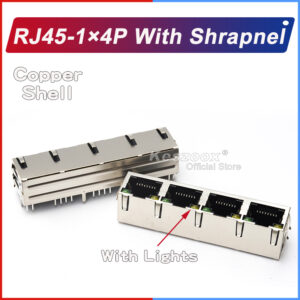 RJ45-1×4P-With-Shrapnel Ethernet Network Connector, 4-Pin