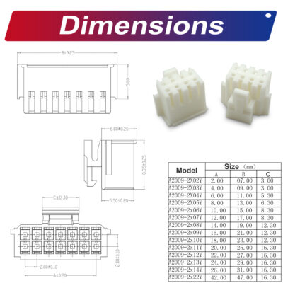 JST PHB2.0 2.0mm Housing 2P 3P 4P 5P 6P 7P 8P 9P 10P 12P
